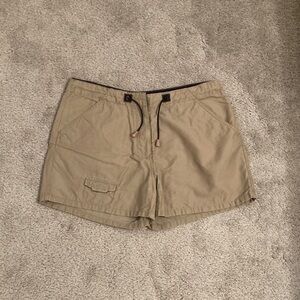 Tan Cargo Shorts with Drawstring Waistband